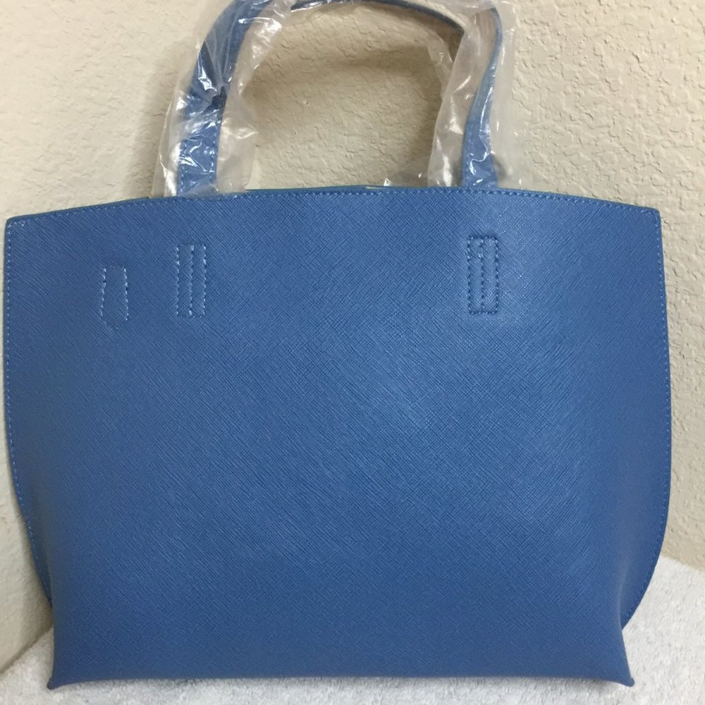 Suzy Levian BabyBlue Mini Tote Bag with Bow and butterfly - Picture 8 of 8